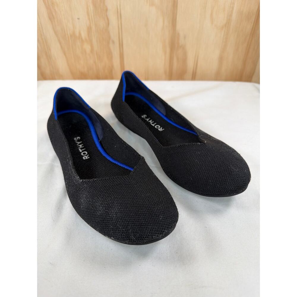 Rothy's Round Toe Black Flats Shoes Size 8 Casual Resort Travel Vacation